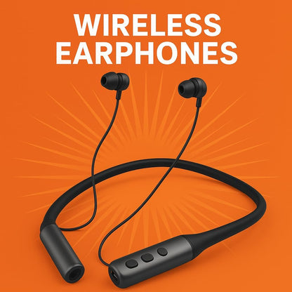 Wireless Neckband Earphones with Built-in Memory Card Slot Bluetooth 5.0 In-Ear Sports Headphones