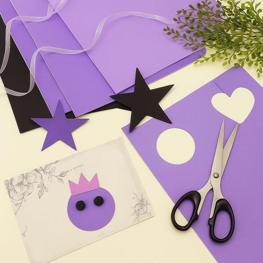 EVA Foam Sticker Sheets 10 Pack A4 Size 21cm x 29.7cm Purple for Crafts and DIY Projects