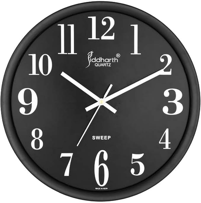 FITTO Wall Clock - Modern Minimalist Silent Quartz Clock, Easy-to-Read Numbers, Perfect for Office, Living Room, Kitchen, or Bedroom - Stylish and Functional Timepiece