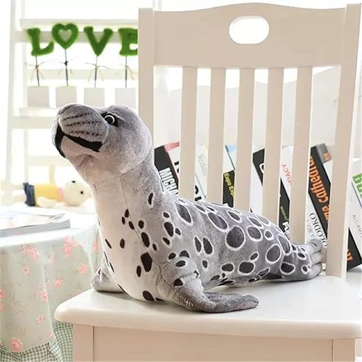 Fitto Plush Toy Earless Seal, Soft and Cuddly Blue Stuffed Animal for Kids and Adults, High-Quality, Adorable Seal Plushie, Perfect Gift for Birthdays, Holidays, and Home Decor, 10 Inches