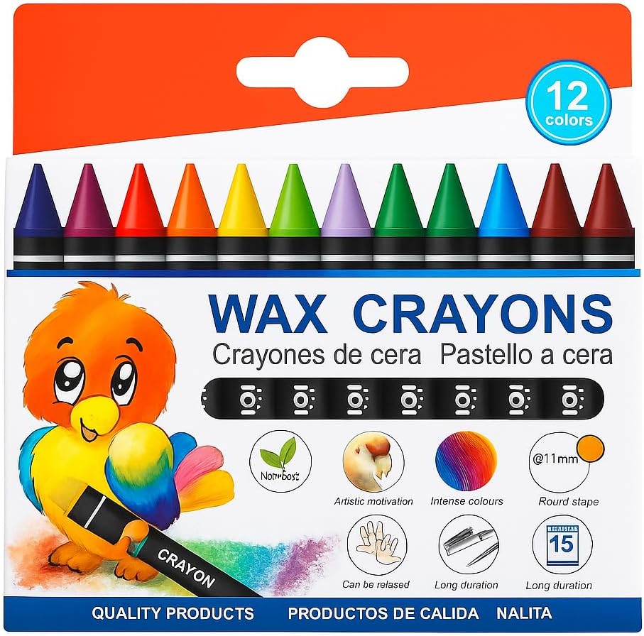 120 Pieces 12pcs Plastic Cryons Sizes (9cm 12 Colors for Crafting and Art Projects)