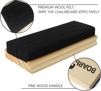 Wooden Board Eraser 130mm x 45mm x 35mm for Whiteboards and Chalkboards