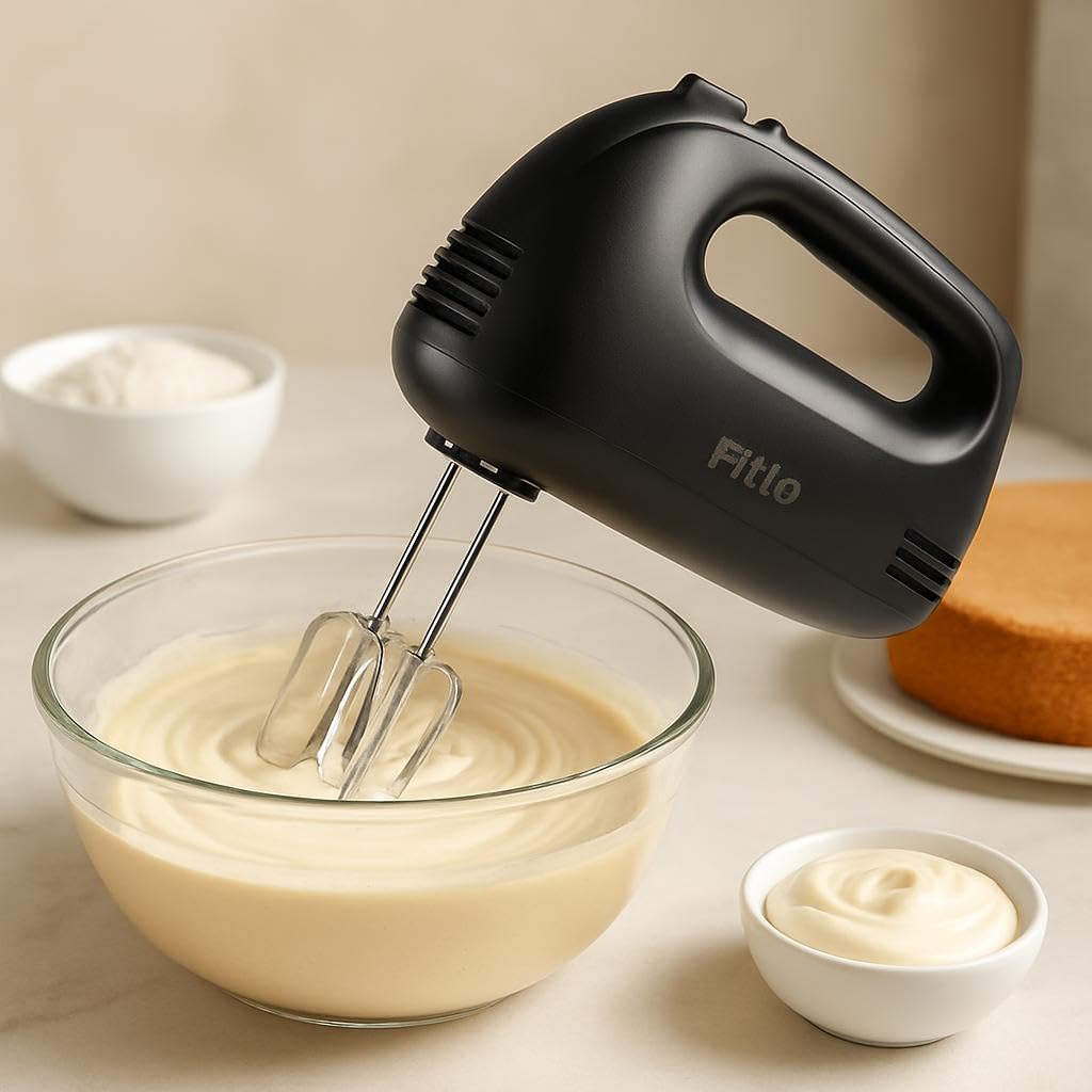 Electric Hand Beater for Mixing Cake Batters, Frostings, and Atta