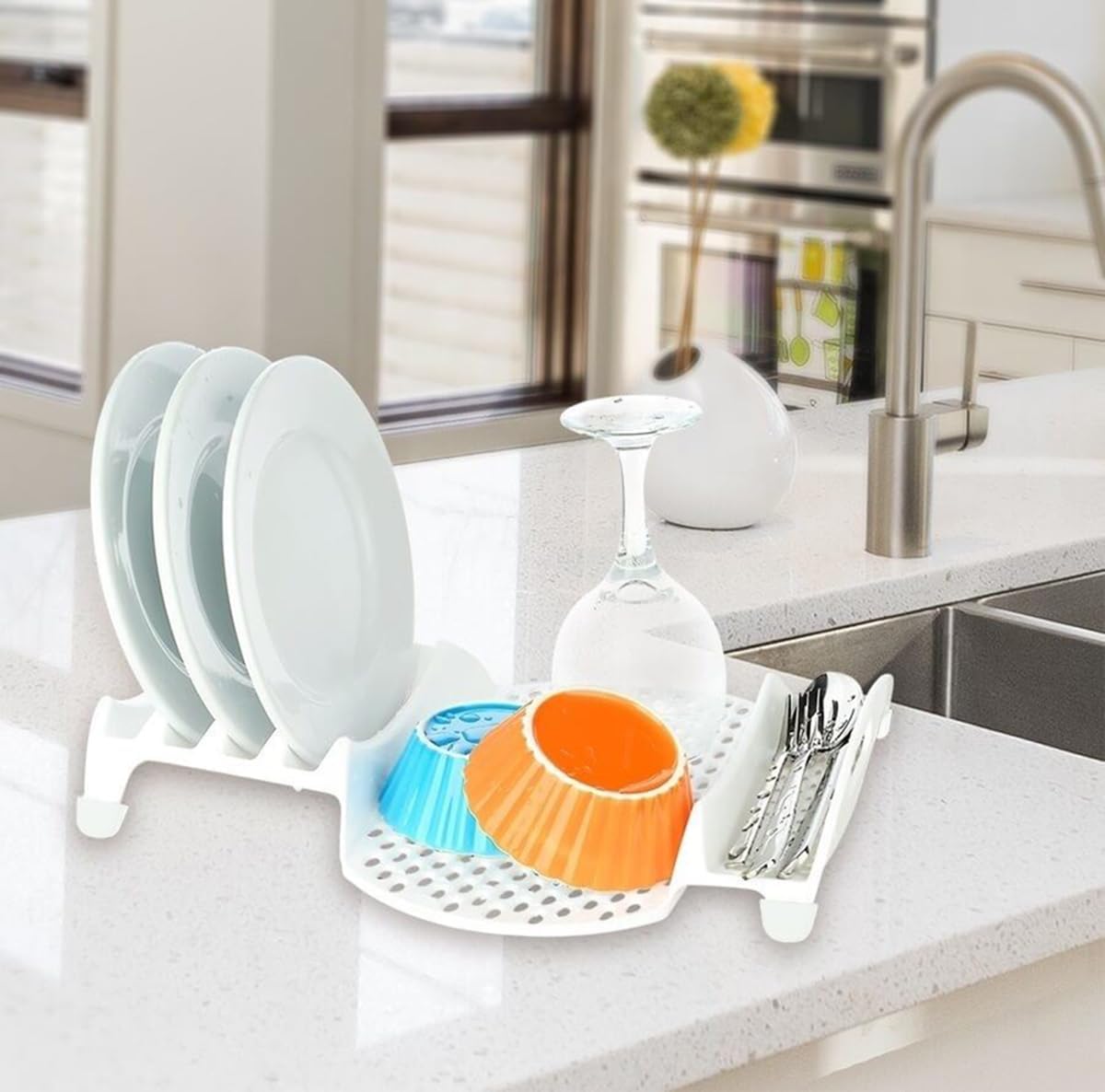96 Pieces Multi-Purpose Compy Dish Racks (Stylish Black Kitchen Organizer for Efficient Drying – Draining – and Storage of Dishes – Pots – and Utensils – Space-Saving Design for Home & Office)