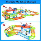 96 Pieces Race Car Tracks - Dinosaur Toys Sets for Kids (Glow in the Dark – Curved and Straight Track Pieces – Dinosaur-Themed Adventure – Perfect for Boys & Girls – Fun Building Toy Set – Ages 3+)