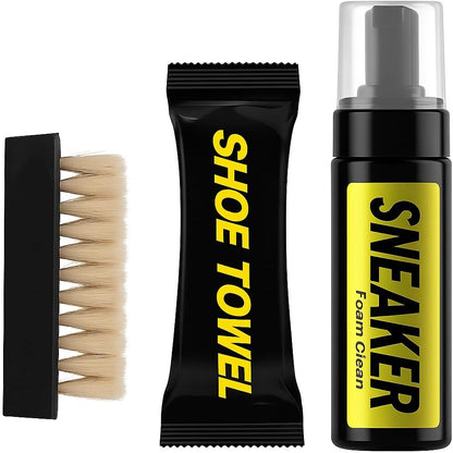 Shoe Cleaner Kit with Towel and Brush - Multi-Surface Shoe Cleaner for Leather, Suede, Canvas & Sneakers - Deep Cleans, Restores Shine, Removes Dirt & Stains - Gentle & Effective Shoe Care