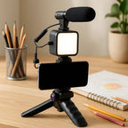 72 Pieces VK-A10 All-In-1 Vlogging Kits with Tripod & Microphone for YouTube & Social Media