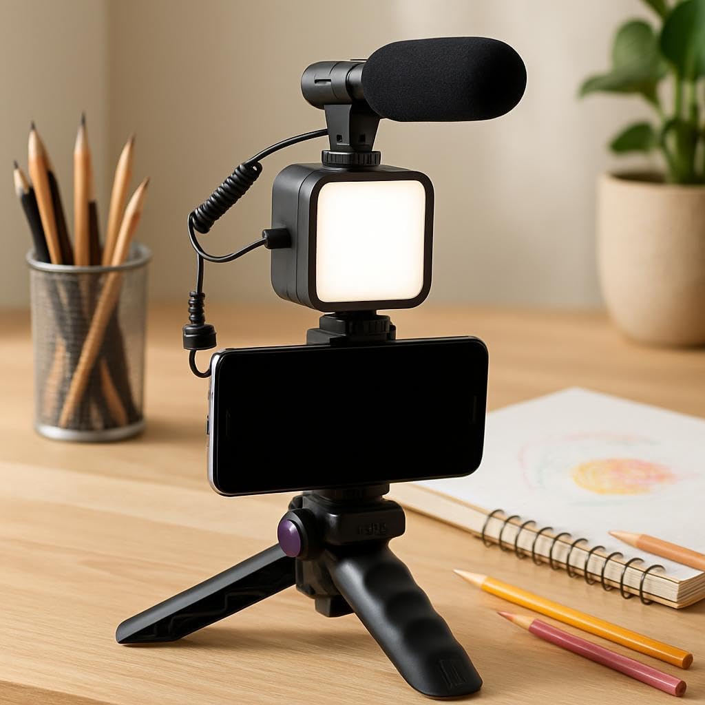 72 Pieces VK-A10 All-In-1 Vlogging Kits with Tripod & Microphone for YouTube & Social Media