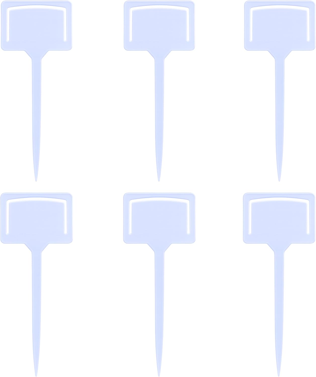 White Plastic Garden Plant Markers - 6 Pcs Labeling Stakes