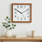 72 Pieces Elegant Rectangle Wall Clocks with Wooden Finish Frame | Classic Design for Living Room (Bedroom – Kitchen – and Office | Silent Quartz Movement | Easy-to-Read Numbers | Perfect for Home Décor)