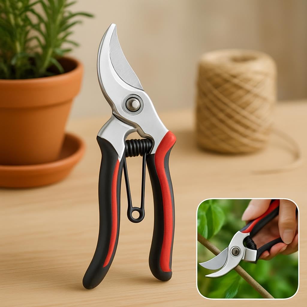 72 Pieces Garden Shears with Metal Blade and Red Rubber Grips for Pruning