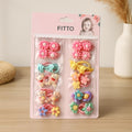 96 Pieces Multicolor Tic-Tac Hair Clip & Rubber Band Sets (Pack of 8)