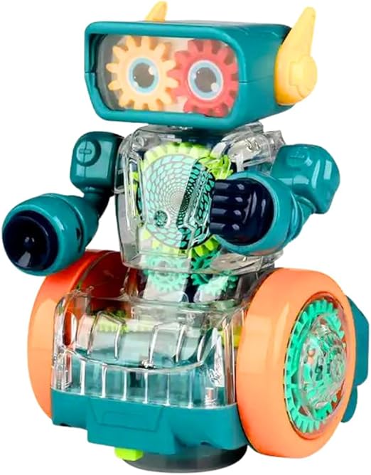 Fitto DIY Robot, Assemble, Cartoon, Colorful Light, Electric, Gear Music, Transparent, For Children, Gift