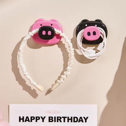 Cartoon Suction Cup Hooks – Fun Black and Rose Red Design Pack Of 4