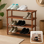 72 Pieces Wooden Shoe Rack 4 Tiers (Coffee Brown – 63x26x67cm)