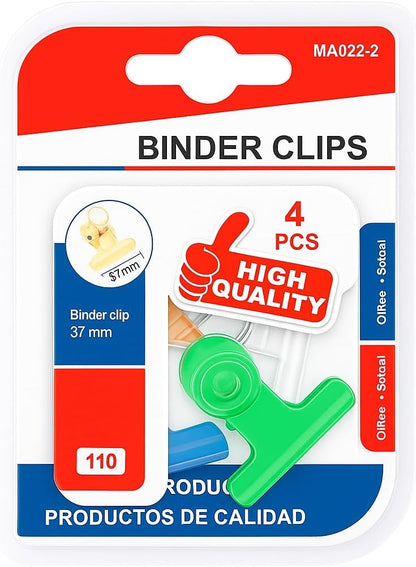 4 Pieces Binder Clips 31mm Assorted Color
