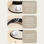 72 Pieces Sun Visor Hats with Built-in Fan (UPF 50+ Adjustable Cooling Fan Cap with 3 Temp Modes – Hands-Free Portable Visor Hat for Sun Protection – Outdoor Sports – Travel – Fishing - Ideal for Women)