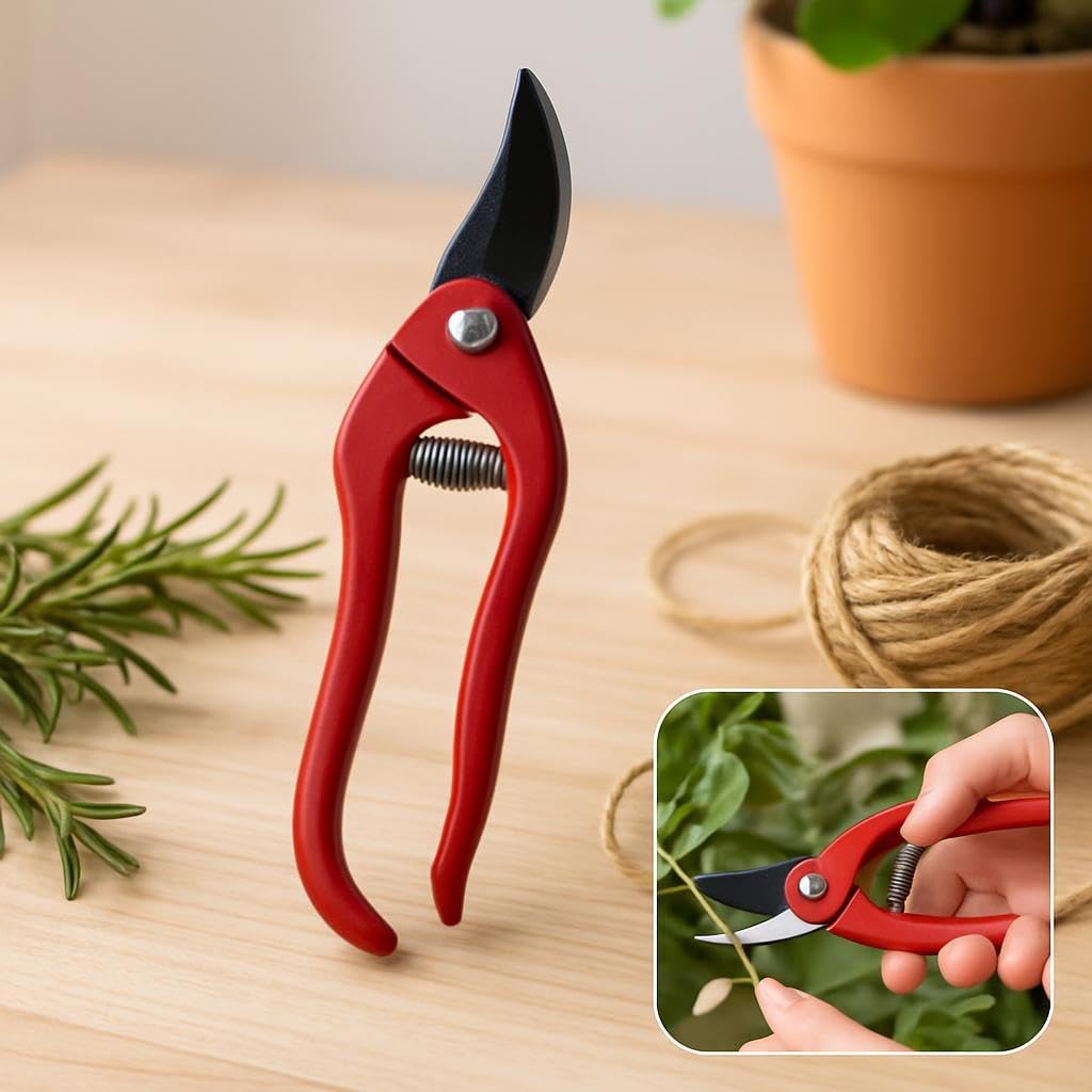 96 Pieces Red-Handled Pruning Shears with Spring Mechanism for Easy Plant Cutting
