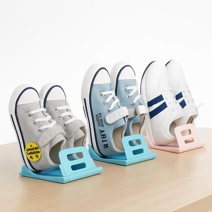Folding Shoe Rack, Standing And Hanging Options, Space-Saving Design – Blue & Pink – 2-Pack