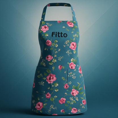 Waterproof Kitchen Apron for Women with Adjustable Straps, Pockets & Floral Design – Durable, Anti-Wrinkle, Multi-Purpose Cooking, Baking, BBQ Apron