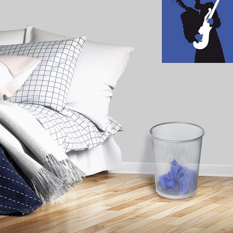 Grey Metal Waste Bin - Durable & Stylish Trash Can for Home, Office & Bathroom | Rust-Resistant, Easy-Clean Design | Compact Round Metal Garbage Bin for Indoor Spaces