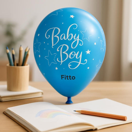 Baby Boy Balloons 12 Inch 12 Pcs Per Card – Party, Birthday, Kids Room Decor