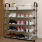 72 Pieces 5-Tier Shoe Rack Storage Stand - Durable Iron Constructions with PP Connectors (Space-Saving Organizer for Shoes – Boots – and More)