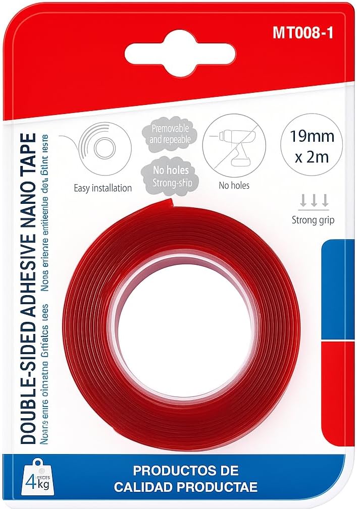 Double Sided Tape 19mm x 2m for Home, Office, Craft, and DIY Projects