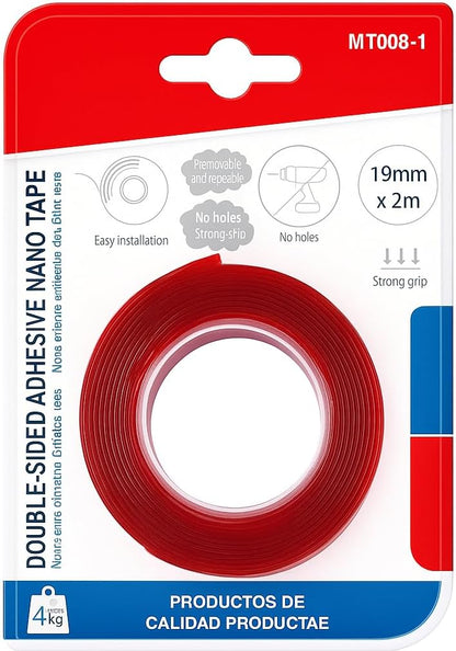 Double Sided Tape 19mm x 2m for Home, Office, Craft, and DIY Projects