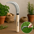 96 Pieces Curved Gardening Tools with Serrated Blade and Wooden Handle