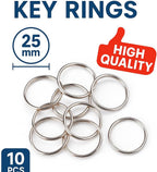 144 Pieces Key Ring Set 10 Pieces (25mm Metal Split Rings for Keys – Crafts – and Accessories)