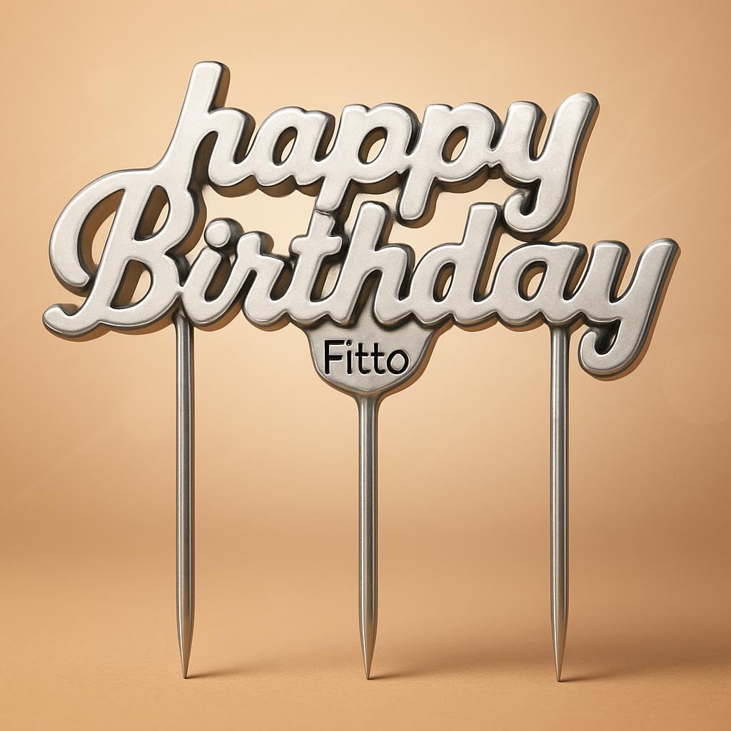 1Pc Happy Birthday Letter Cake Candle - Silver, Cake Decoration, Birthday Cake Topper