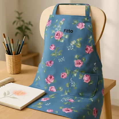 Waterproof Kitchen Apron for Women with Adjustable Straps, Pockets & Floral Design – Durable, Anti-Wrinkle, Multi-Purpose Cooking, Baking, BBQ Apron