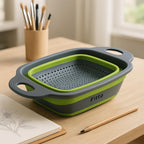 96 Pieces Foldable Fruit & Vegetable Washing Basket Strainers (Portable Silicone Colander Collapsible Drainer with Handle - Kitchen Tools for Easy Cleaning & Draining)