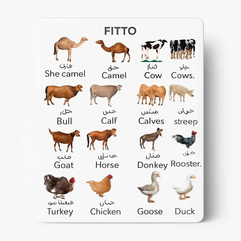 لوحة حيوانات المزرعة للأطفال - ديكور غرفة ألعاب أطفال بتصميم عربي