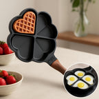 96 Pieces Portable Easy to Clean Cake Mould Waffle Makers with 4 Holes Fry Pan (Black)