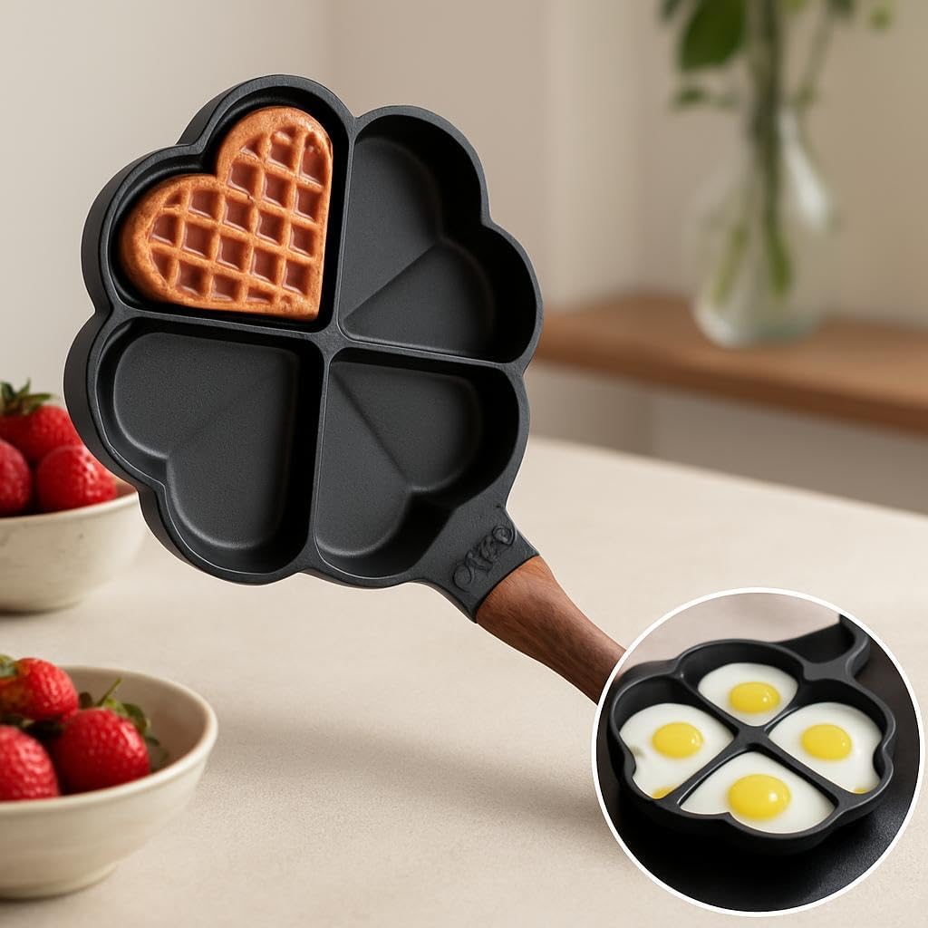 96 Pieces Portable Easy to Clean Cake Mould Waffle Makers with 4 Holes Fry Pan (Black)