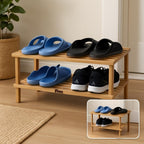 96 Pieces Wooden Shoe Racks (2 Layer – Natural Wood Color – 74x26x29.5cm)