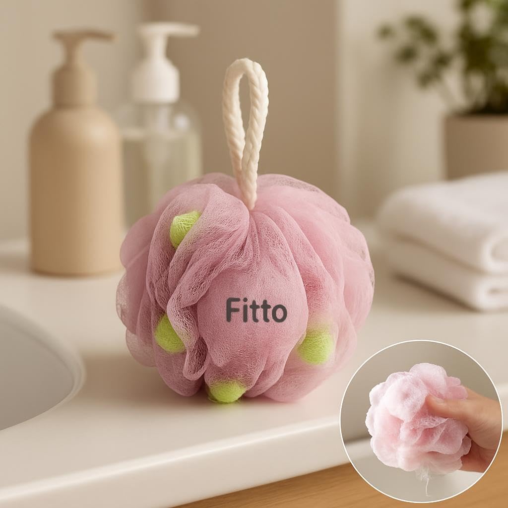 Bath Sponge Round Loofah - Body Wash Puff & Scrubber in Assorted Colors