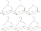 60 Pieces Retractable Folding Coat Hangers (Compact Design – White – Pack of 6)