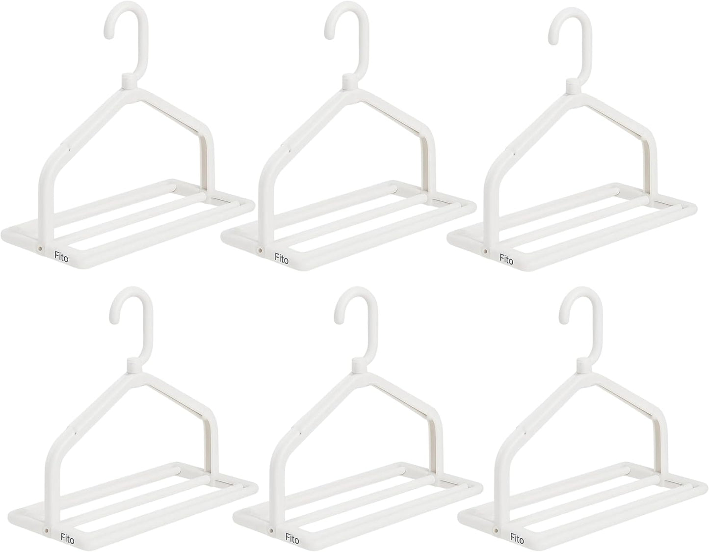 Retractable Folding Coat Hanger – Compact Design – White, Pack of 6