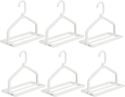 Retractable Folding Coat Hanger – Compact Design – White, Pack of 6