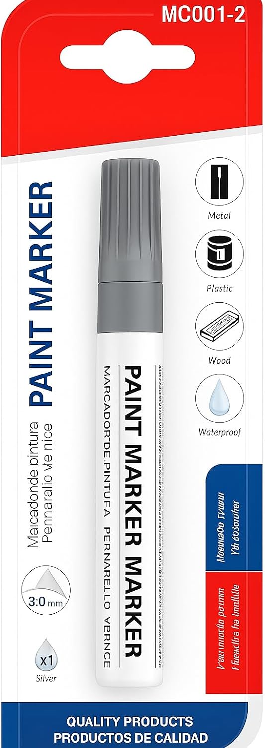 Paint Marker 14.5 cm Gray 3 mm Tip for Art, Craft, DIY Projects