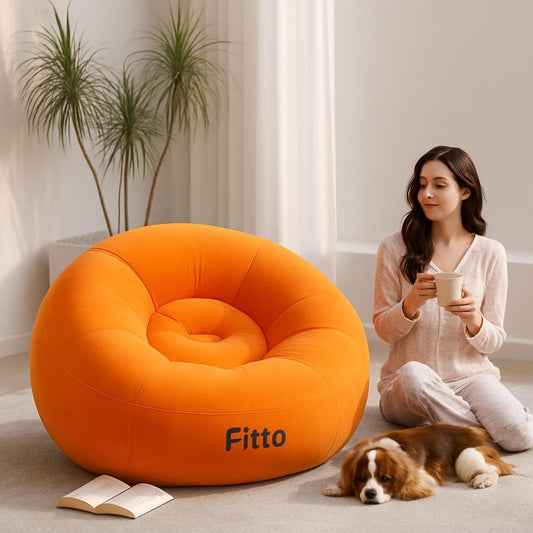Inflatable Sofa for Living Room, Bedroom, Office, Balcony - 110x110x85cm, Assorted Colors