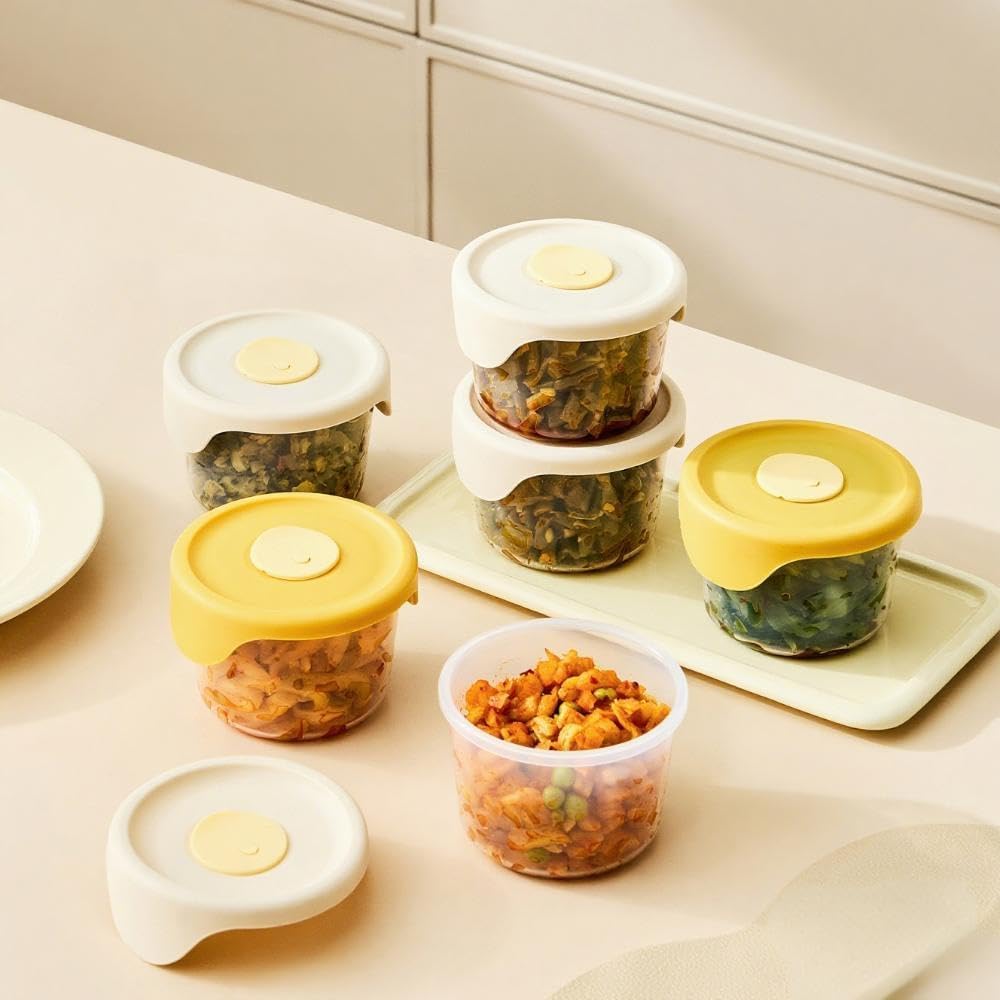 240 Pieces Pickled Vegetable Preservation Boxes (Airtight Seal – Yellow – 250ml Capacity)