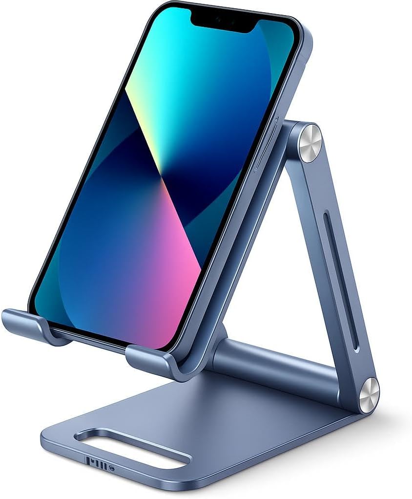 Foldable Cell Phone Stand for Desk – Adjustable, Portable Phone Holder
