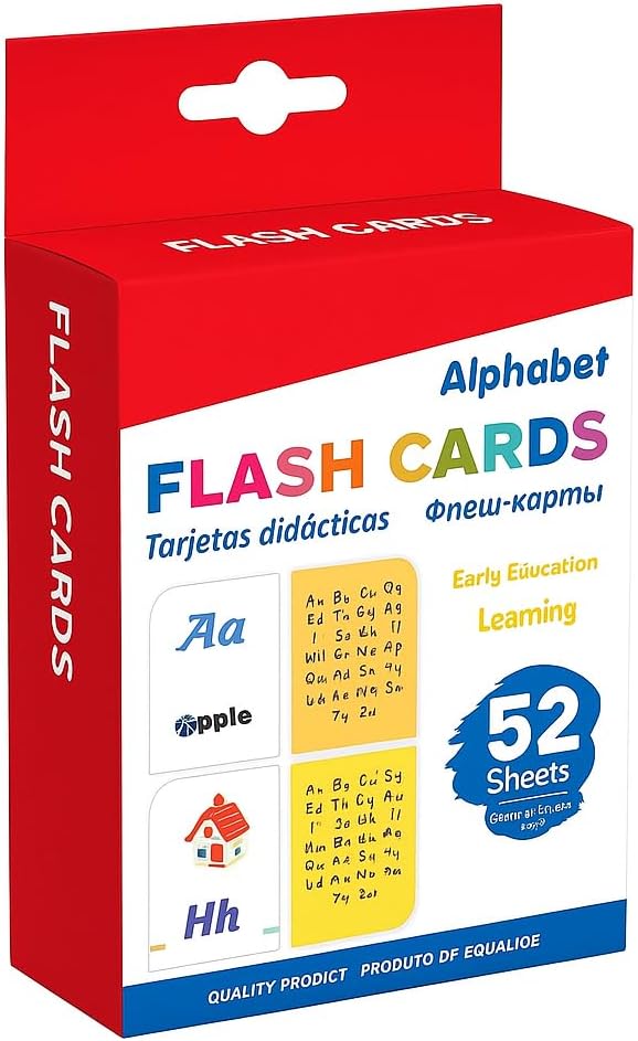 120 Pieces 36 Sheets Alphabet Series Flash Cards (12x7.7cm Learning Tool for Kids)