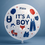 120 Pieces It's a boy Boy Blue Transparent Balloons (45cm)