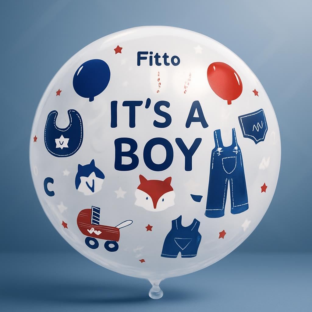 120 Pieces It's a boy Boy Blue Transparent Balloons (45cm)