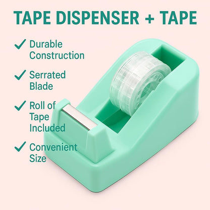 Tape Dispenser 1 PC 102MM X 60MM X 43MM, Assorted Colors, Office and Home Use